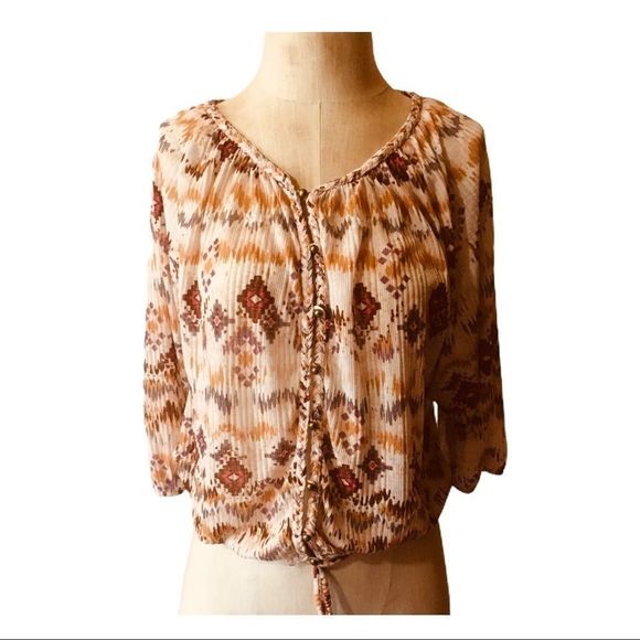 American Rag Cie Boho Aztec blouson Top. - Picture 11 of 11